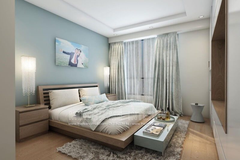 Trang trí nội thất phòng ngủ chung cư đẹp mắt với bộ giường ngủ gỗ công nghiệp cao cấp
