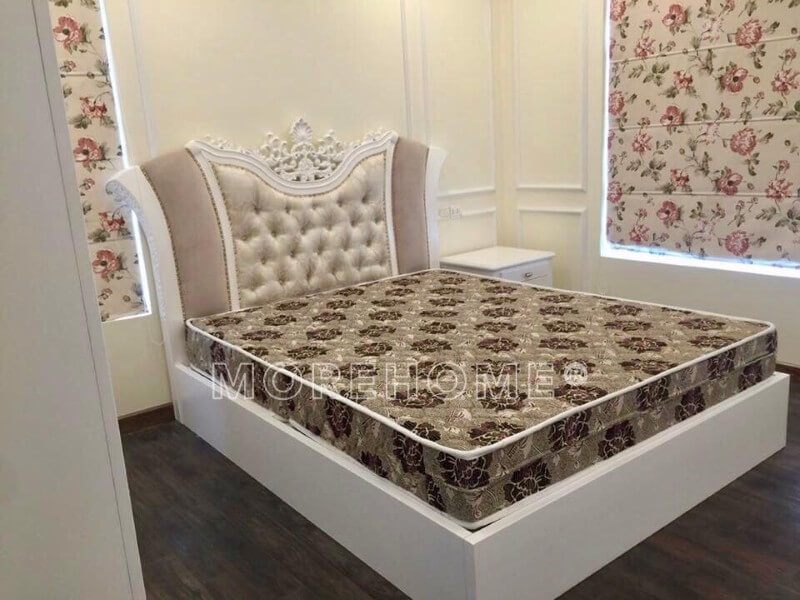 Hình ảnh của công trình thi công hoàn thành giường ngủ tân cổ điển đẹp và sang trọng để trang trí biệt thự FLC tại Thanh Hóa.